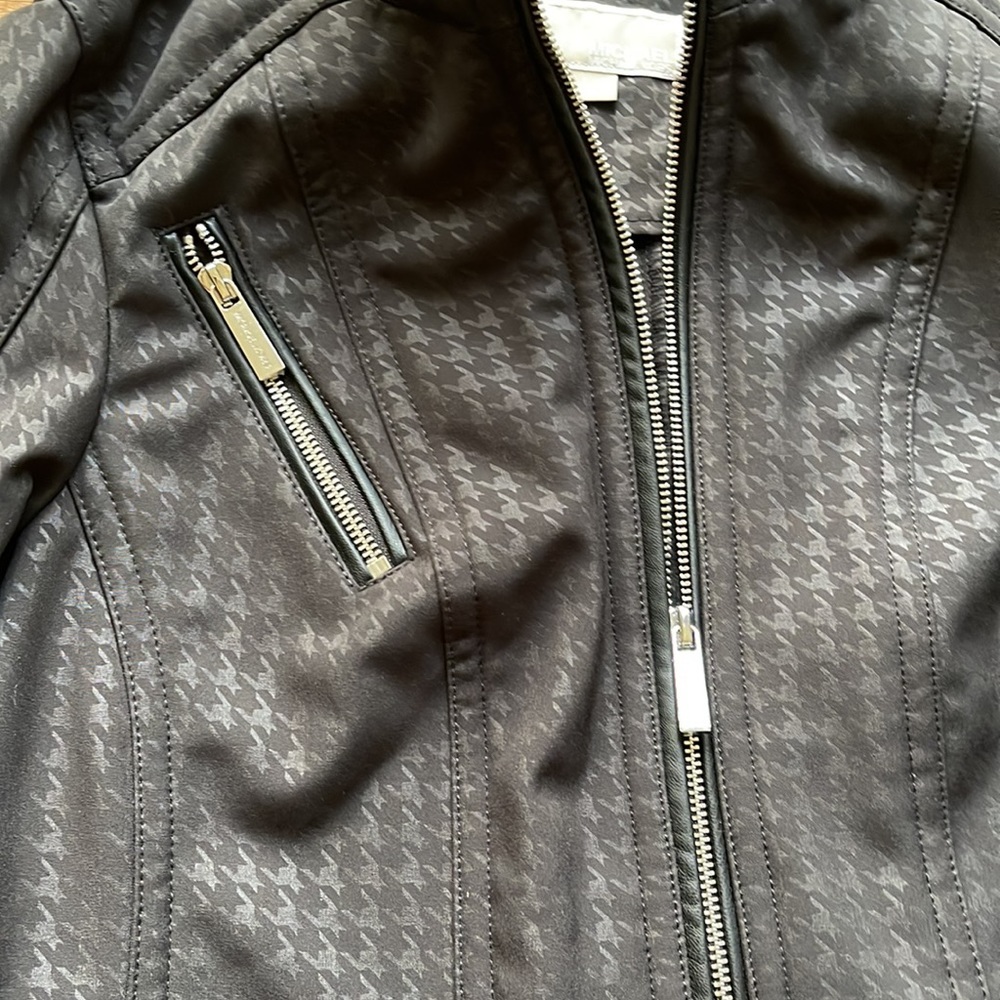 Michael Kors Black Belted Soft Shell Houndstooth … - image 5